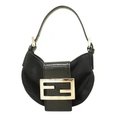 【6ab0409】フェンディ ハンドバッグ ナイロンキャンバス ブラック シルバー金具【中古】レディース