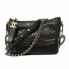 【6ab0723-e】シャネル ショルダーバッグ ガブリエル カーフ ブラック ゴールド/シルバー金具【中古】レディース