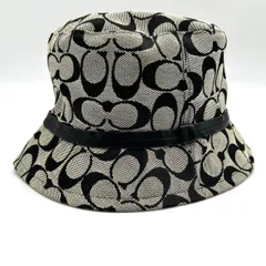 COACH コーチ シグネチャー バケットハット 帽子 ブラック グレー ロゴ 総柄　260110001