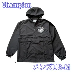 Champion チャンピオン ロゴワッペン プリント ハーフジップ フード付き ウインドブレーカー US-M