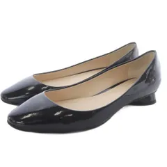 ケイトスペード KATE SPADE エナメル フラット パンプス ローヒール 6.5M 黒