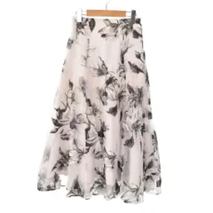 アプワイザーリッシェ Apuweiser-riche 大花オパール プリント スカート ロング フレア 1 グレー ■FY