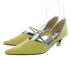 アメリヴィンテージ Ameri VINTAGE V CUT COLOR PUMPS パンプス ポインテッドトゥ レザー M 黄色