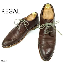 リーガル　美品　ウイングチップ　フルブローグ　本革　レザー　ブラウン　25cm