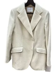 アペゼラム Apaiser lame タグ付き ウール WOOL 毛 アンゴラ コート アウター ゆったりサイズ オフィスカジュアル 日本製 IVORY アイボリー 753-456 ジャケット 無地 ベージュ SIZE40 104LT-322