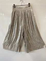 e599⚫︎GLOBAL WORK⚫︎グローバルワーク⚫︎ワイドパンツ⚫︎ロング丈⚫︎レディース⚫︎プリーツ⚫︎裏地付き⚫︎size Free⚫︎シルバー