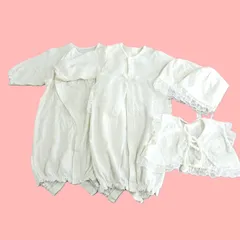 【TK】ベビー服 セレモニードレス ベビードレス ベビーベスト＆帽子付き サイズ50~70㎝ 2着まとめ売り