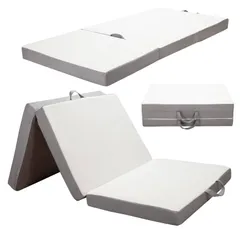 シングル 三つ折り マットレス 折りたたみマットレス 腰の負担を軽減 硬め190N 密度36D 折り畳み シングル 旅行＆キャンピング＆ヨガのために折り (195x97x10)