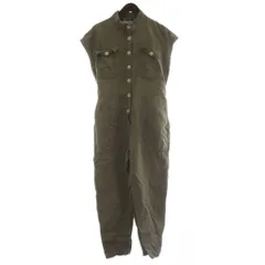 ザラ ZARA オールインワン L カーキ スタンドカラー ノースリーブ 袖なし /AU