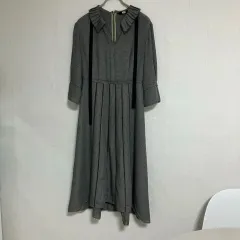 DEWL 듀엘 チェック パータン プリーツ タイ ロング ONE PIECE 55