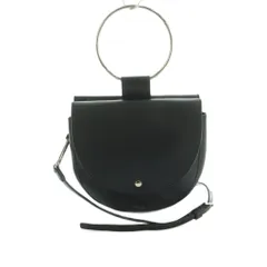 セオリー Theory 2WAY クロスボディ ショルダーバッグ ハンドバッグ レザー フラップ リングハンドル 黒 ブラック /MI ■OS