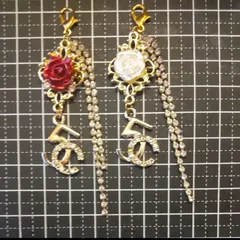 ♡ミニチャーム2個セット♡薔薇 CoCo ラインストーン