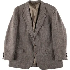 古着 80~90年代 bill blass Harris Tweed ハリスツイード ヘリンボーン ウールテーラードジャケット USA製 メンズL相当/eaa606317