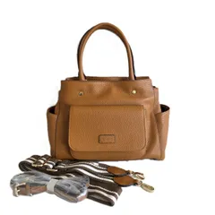 BARCOS バルコス 3WAY レザーハンドバッグ ショルダーバッグ ハンドバッグ レディース レザー キャメル 中古