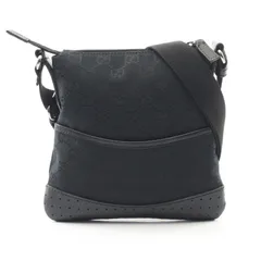 グッチ GUCCI ショルダーバッグ GGキャンバス 147671 ブラック キャンバス レザー ショルダーバッグ レディース Used A