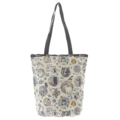 レスポートサック LesportSAC ナイロン 総柄 プリント トートバッグ ハンドバッグ 白