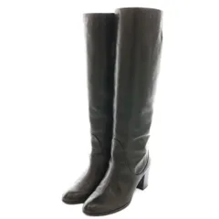 オウバニスター AU BANNISTER ロングブーツ 38 黒 ブラック /SS ■OS