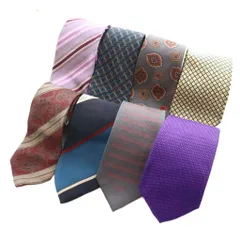 ダンヒル ロンシャン イヴ・サンローラン ポール・スミス バレンシアガ ピエールカルダン ネクタイ 8本セット まとめ売り 紫 黄 紺 グレー 赤茶 /SS ■OS ■GY14