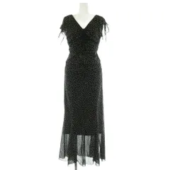 ココディール COCO DEAL 25SS メッシュプリントギャザーワンピース ロング ドット 1 ブラック /MY ■OS