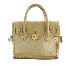 カービングトライブス CARVING TRIBES マエストラ ハンドバッグ レザー フラップ エンボス加工 ボタニカル柄 シャンパンゴールドカラー /MI ■OS