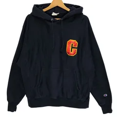 Champion REVERSE WEAVE チャンピオンリバースウィーブ パーカー フーディー プルオーバー フロント刺繡 Honduras製 Lサイズ ネイビー