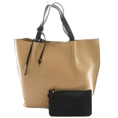 ジャンニキャリーニ GUM gianni chiarini レザートートバッグ アクセサリーポーチ付き ベージュ 黒 ブラック /SS ■OS