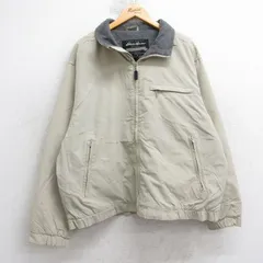 XL/古着 エディーバウアー 長袖 ナイロン ジャケット メンズ 大きいサイズ ベージュ 内側フリース 25nov20