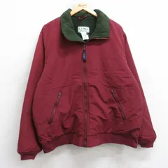 XL/古着 エルエルビーン 長袖 ナイロン ウォームアップ ジャケット メンズ 80年代 80s ワンポイントロゴ エンジ 内側フリース【spe】 25nov20