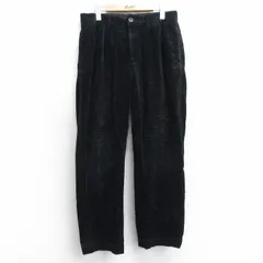 W32/古着 ラルフローレン ブランド コーデュロイ パンツ メンズ 90年代 90s 太畝 コットン 黒 25nov20