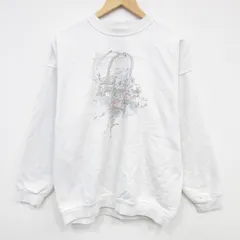 L/古着 NORTHERN REFRECTIONS 長袖 スウェット メンズ 00年代 00s 花 クルーネック 白 25nov20