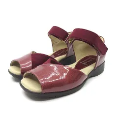 フィットフィット fitfit 軽量 ヒール ストレッチ カバー サンダル ワインレッド 21.5cm