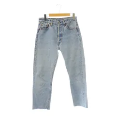 リーバイス Levi's 90年代 501 デニムパンツ W29 L34 水色 ライトブルー ボタン裏522刻印 USA製 カットオフ ボタンフライ /CX ■OS