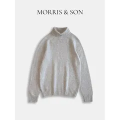 MORRIS & SON モリスアンドサン ウール100% タートルネックニット グレー 34 ハイネック セーター シンプル ベーシック 大人カジュアル