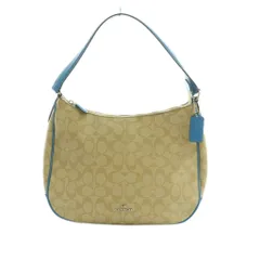 コーチ COACH シグネチャー ワンショルダーバッグ ハンドバッグ ベージュ ライトブルー 水色 F29209 /MI ■OS