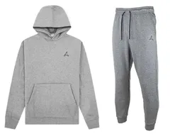 [ナイキ] JORDAN ジョーダン エッセンシャル フーディー 起毛フリース スウェットパーカー×スウェットパンツ 上下セット US-Lサイズ(180-189) cm 国内正規品 DQ7466×7340 カーボンヘザー 