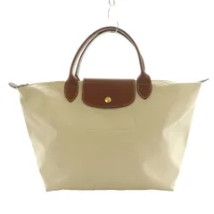 ロンシャン LONGCHAMP ル プリアージュ Le Pliage トートバッグ ナイロン アイボリー 茶 ブラウン 1623 089 /SS ■OS