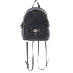 サマンサベガ Samantha Vega ビジューリボン リュックサック フェイクレザー 黒