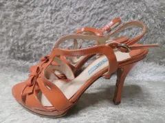 230 PRADA プラダ サンダル オレンジ ピンヒール ヒール10 中古 靴