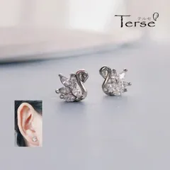 レディース スワン 天鹅 白鳥 モチーフ CZダイヤ ジルコニア きらきら 小ぶり ミニ サイズ感 控えめ 上品 大人可愛い きれいめ 軽い 着け心地 誕生日プレゼント 自分へのご褒美 バレンタインギフト 送料無料 即購入OK 最短当日〜翌日発送