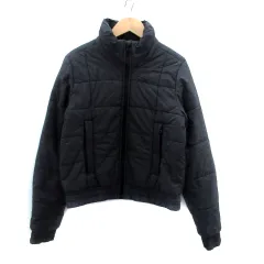 アディダス adidas 中綿ジャケット スタンドカラー ミドル丈 ナイロン M チャコールグレー /HO9