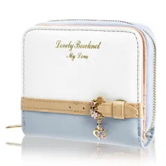 新品 [Barsado] 財布 レディース 2つ折り コンパクト 子供 女の子 子供財布 ミニ財布 二つ折り 小学生 小銭入れ コインケース カードケース 多機能 短財布 (ライトブルー)