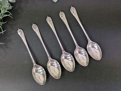 美品・純銀】ジョージ・ジェンセン スクロール コーヒースプーン 5本