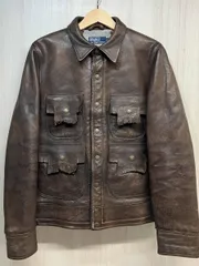 Polo by Ralph Lauren 本革 レザー ウエスタン ジャケット ポロ バイ ラルフローレン スナップボタン ブランケット ブラウン メンズ M