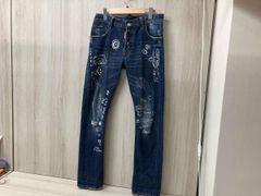 美品◎アイスクリーム ICECREAM デニム ジーンズ プリント ロゴ 総柄 