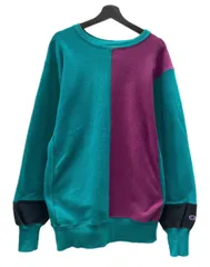 チャンピオン Champion 90s 90年代 刺繍タグ REVERSE WEAVE リバースウィーブ  USA製 目無し ツートン バイカラー クレイジーパターン  スウェット 無地 マルチカラー 2XLサイズ 104MT-2506