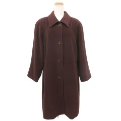 美品 jane more ジェーンモア ウール ステンカラーコート ロング丈 XL ボルドー IBO60