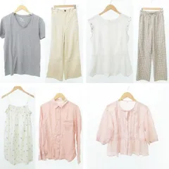 エイチ&エム H&M GU 他 7点セット おまとめ Tシャツ パンツ ブラウス など XS～Mサイズ パステルカラー