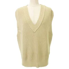 マカフィー MACPHEE トゥモローランド 近年 ニット ベスト Vネック 無地 厚手 Sサイズ ベージュ IBO51