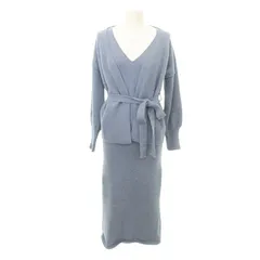 フィフス fifth 美品 アンサンブルニット カーディガン キャミワンピース ブルーグレー ■MMI