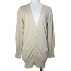 シップス SHIPS ニット カーディガン リネン混 綿麻 薄手 長袖 Vネック ベージュ ■YHS6 /X